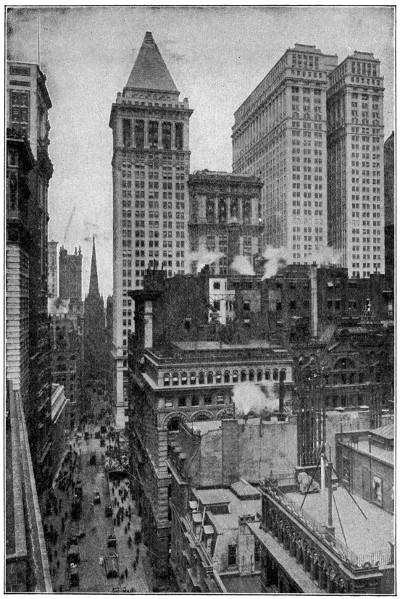 Wall Street from a rooftop