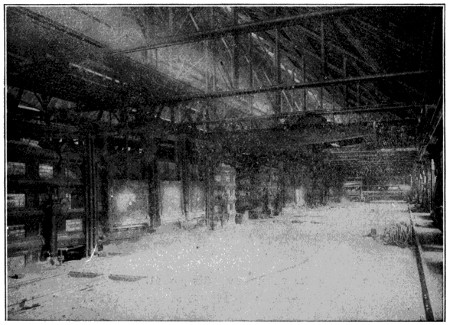 Factory floor with furnaces