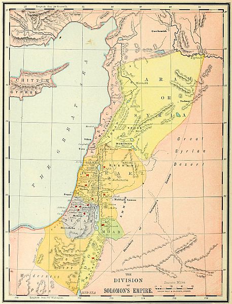 map: THE DIVISION OF SOLOMON'S EMPIRE.