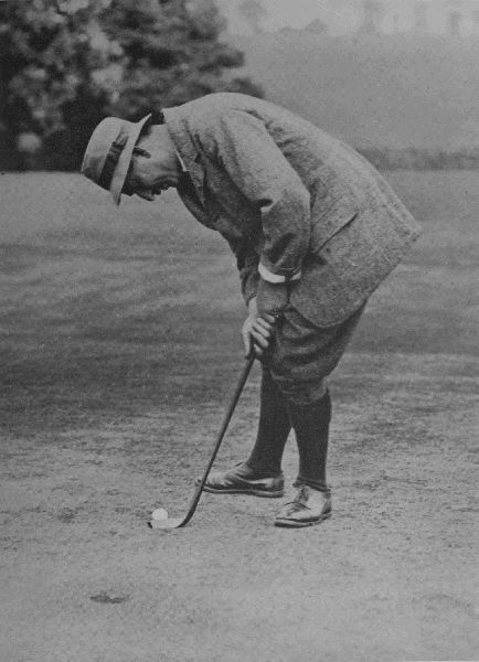 PLATE II.  HARRY VARDON  Stance and frontal address in short put.