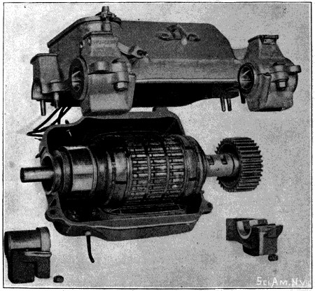 Opened elecric tram motor