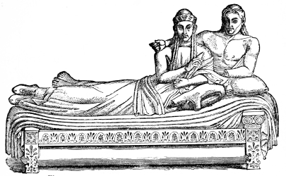 Fig. 258.—Sarcophagus of Terra-cotta from Cære. (Louvre.)