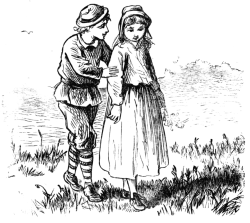 Boy and girl walking