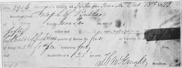 AN OLD LAND RECEIPT