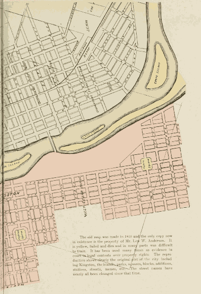 REPRODUCTION of THE FIRST MAP OF CEDAR RAPIDS (Part 2)