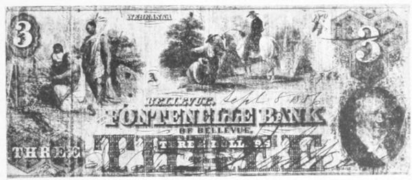 SAMPLES OF CURRENCY USED IN PIONEER DAYS The lower two signed by John Weare, President