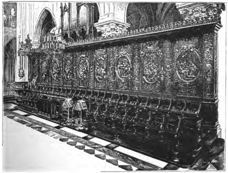 THE CHOIR STALLS, NOTRE DAME.