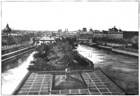 STATUE OF HENRY IV. (PONT-NEUF).—THE LOUVRE. VIEW FROM THE WESTERN POINT OF THE ILE DE LA CITÉ.