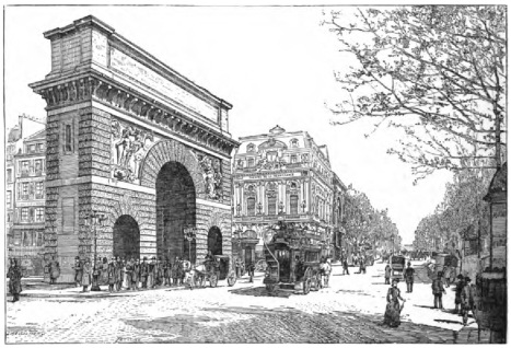 PORTE SAINT-MARTIN AND THE RENAISSANCE THEATRE.