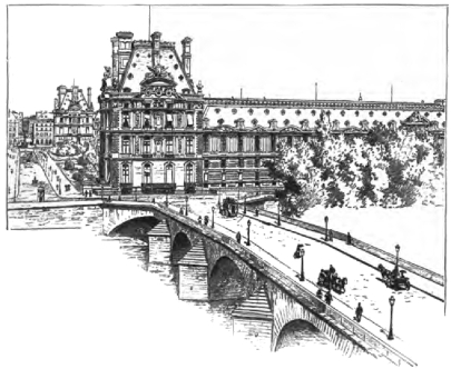 THE MARSAN AND FLORA PAVILIONS, LOUVRE, FROM THE PONT ROYAL.