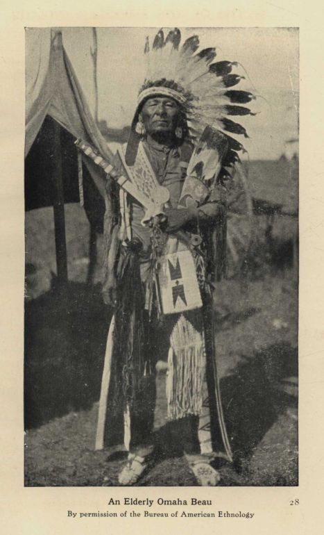 An Elderly Omaha Beau. By permission of the Bureau of American Ethnology