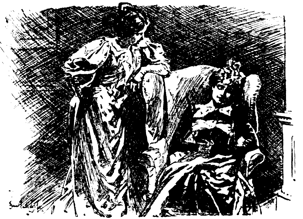 Two women talking.