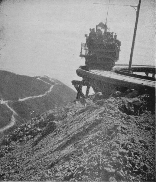 Observation Car, Descending from Grand Circular Bridge, Mount Lowe.