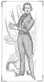 Frontispiece from Eagle’s book, in which he exposes Anderson’s gun delusion. Said by Henry Evanion, who knew Eagle, to be a fine likeness. From the Harry Houdini Collection.