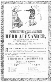 Alexander Heimburger presenting the suspension trick during his engagement in Brazil. From the Harry Houdini Collection.