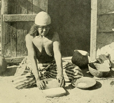 Cocopa Woman Grinding Corn.