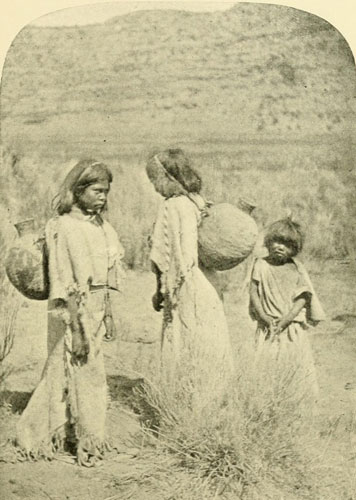 Pai Ute Girls, Southern Utah, Carrying Water.