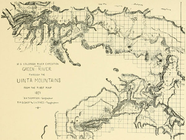 Map of Green River through the Uinta Mountains.