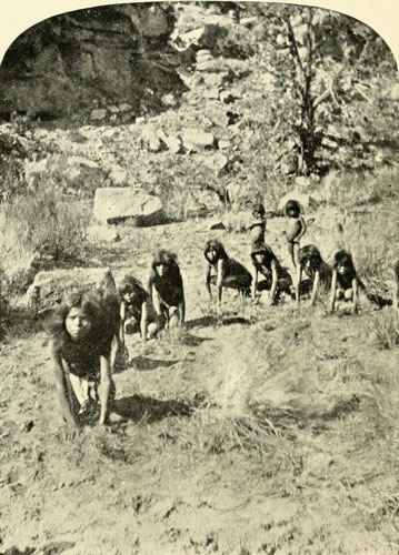 Kaibab Pai Ute Boys Playing a Game of Wolf and Deer.