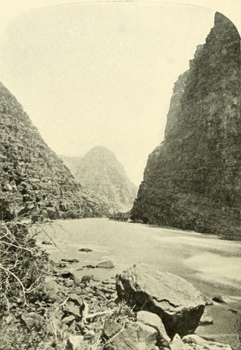 Canyon of Lodore, Green River. Looking up the Canyon.