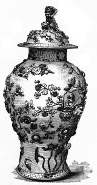 Fig. 66.—Vase, surmounted by Ky-lin. Flowers in Relief. (A. Belmont Coll.)