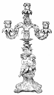 Fig. 297.—Recent Dresden Porcelain Candelabrum. (D. Collamore.)