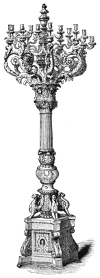 Fig. 302.—Swedish Faience Candelabrum. (Wm. Astor Coll.)