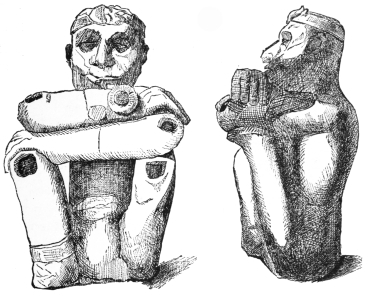 Profile of Figure.  Fig. 399.—Terra-cotta Hollow Figure, from Santa Cruz del Quiche, Guatemala.