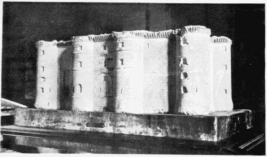 Model of the Bastille, carved in one of the Stones of the Fortress.  One of these models, made by the instructions of the architect Palloy, was sent to the chief-town of every department in France.