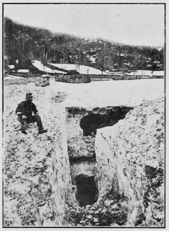 A village completely buried beneath an avalanche.