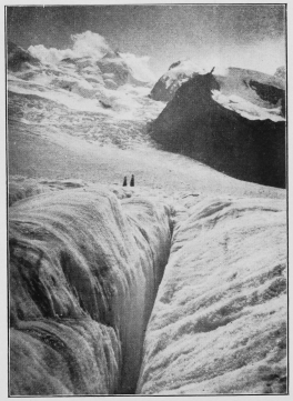 The second largest glacier in the Alps. By Royston Le Blond.  To face p. 259.