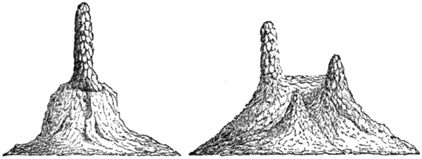 Figs. 32, 33. Driblet Cones