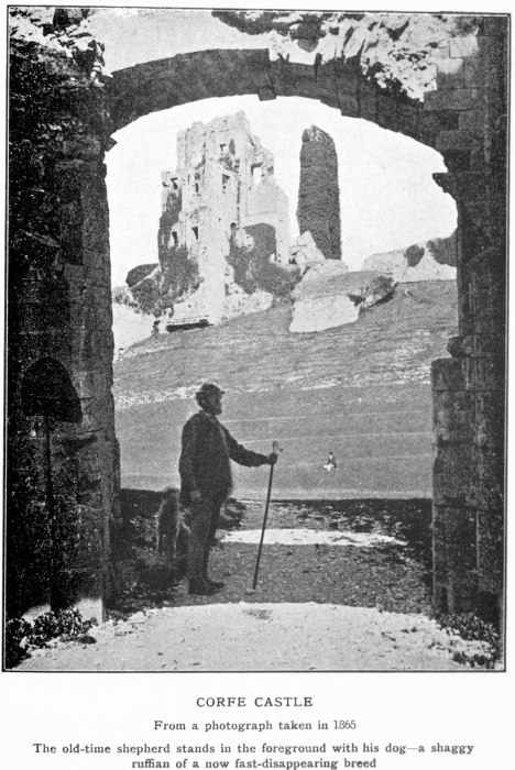 CORFE CASTLE From a photograph taken in 1865