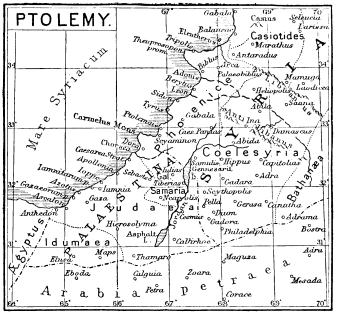 PALESTINE AND PART OF SYRIA ACCORDING TO PTOLEMY, c. 100 A.D.