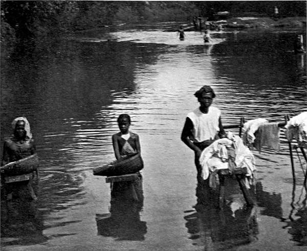 A laundry in the river.