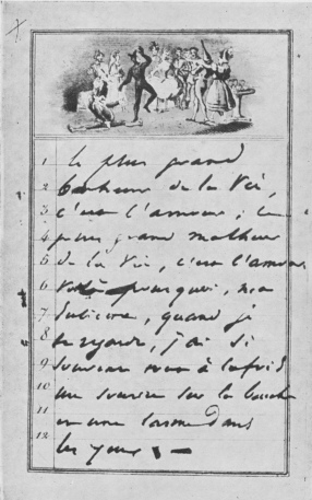 A PAGE OF JULIETTE DROUET’S NOTE-BOOK IN 1834.  The note-book belongs to M. Louis Barthou.