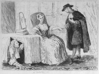 Mrs. Porter, Mills, and Cibber. After a contemporary engraving by J. Basire.