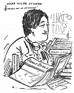 CARICATURE OF OSCAR WILDE  From an original drawing by Aubrey Beardsley