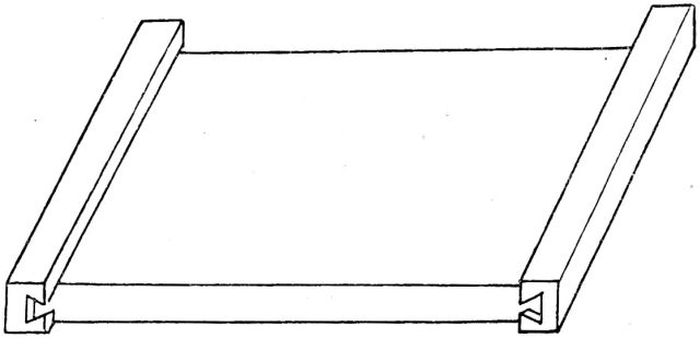 DIAGRAM:——Method of framing a block to prevent warping.