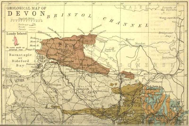 Geologcial Map of Devonshire; Northern Part