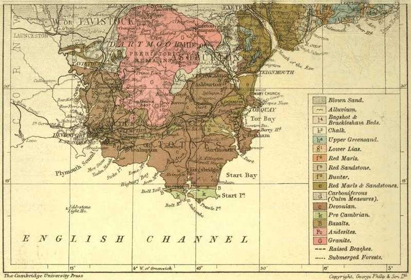 Geological Map of Devonshire; Southern Part