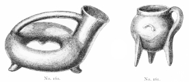 No. 160. Remarkable Terra-cotta Vessel, in the shape of a Bugle, with three feet (3 M.).
