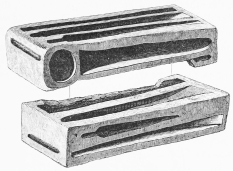 No. 175. A Mould of Mica-schist, for casting various metal Instruments (Tower, 8 M.).