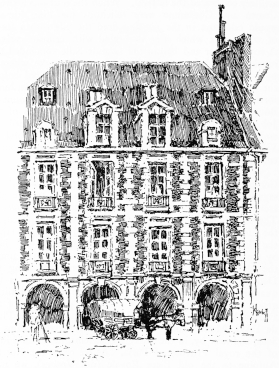 PLACE DES VOSGES, MAISON DE VICTOR HUGO.