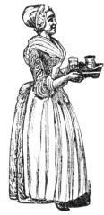 woman holding cup on tray