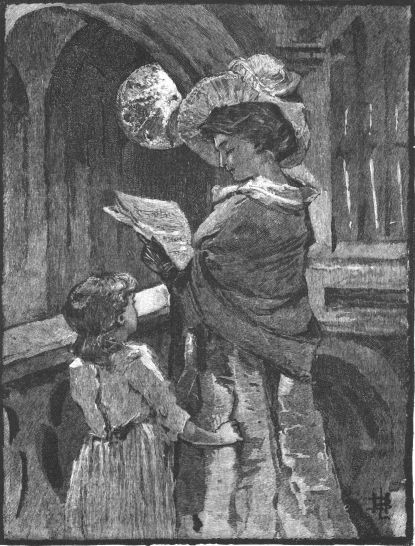 Woman and girl in church