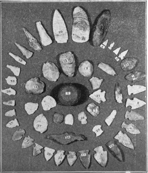 Plate No. 4 Artifacts made by aborigines on Camp Site shown on Plate No. 4