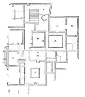 GROUND PLAN OF FIRST TOLTEC HOUSE UNEARTHED AT TULA (FROM LEMAIRE).