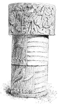 TOLTEC COLUMN IN THE CASTILLO.