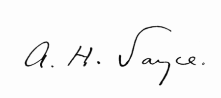 signature of A. H. Sayce.